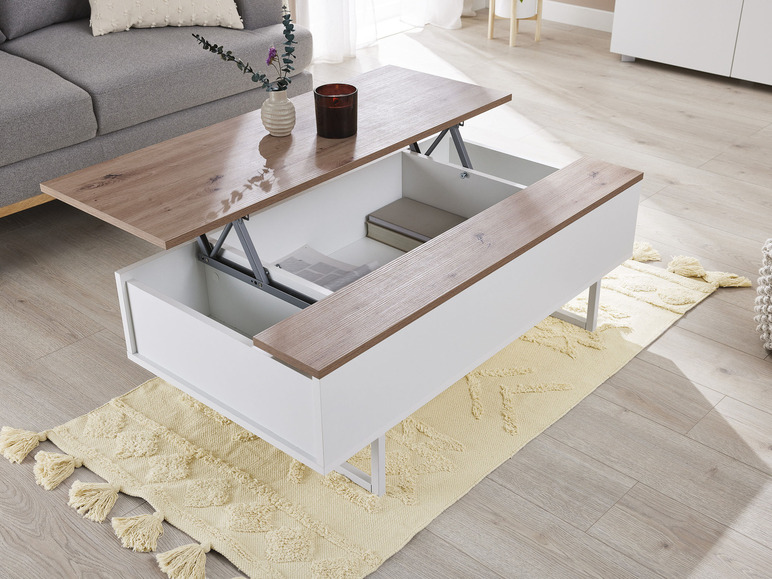 Aller en mode plein écran : LIVARNO home Table basse Madrid réglable en hauteur, 110 x 37,5 x 58 cm - Image 2