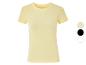 T-shirt côtelé jaune pâle, disponible en plusieurs couleurs.