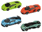 Voitures télécommandées jouets LUPILU en forme de supercars de différentes couleurs.