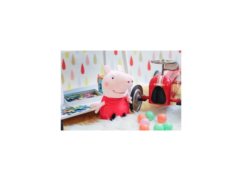 Jouet Peppa Pig, voiture rouge pour enfant et balles colorées.