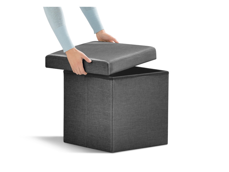 Aller en mode plein écran : LIVARNO home Pouf-coffre de rangement, 46 L - Image 6