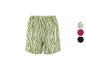 Shorts femme imprimé zèbre vert et blanc, avec options de couleurs supplémentaires.