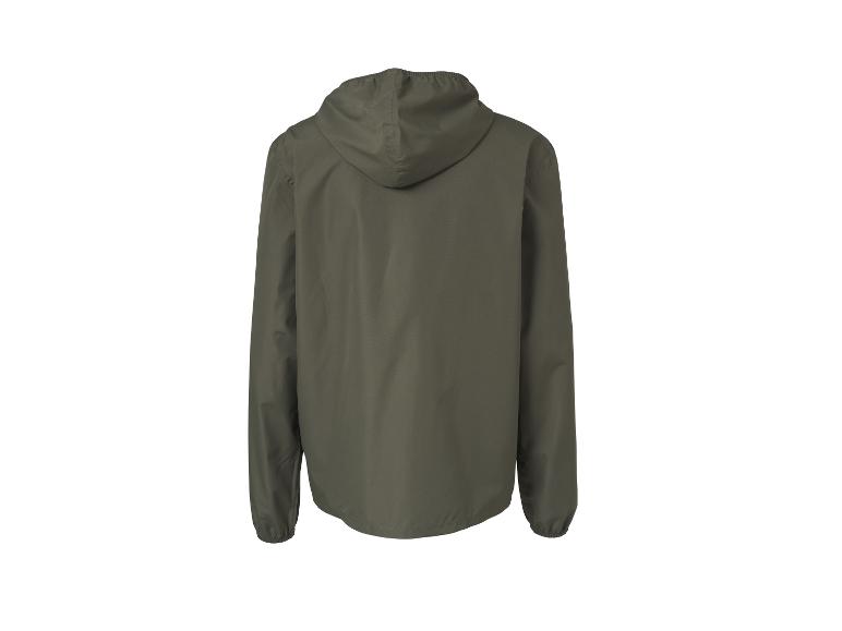 Veste verte à capuche pour homme, vue de dos.