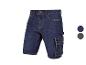 Shorts cargo Parkside en jean, bleu foncé et gris foncé.