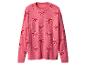Pull de Noël rose avec motif de cannes à sucre
