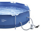 Piscine bleue avec pompe de filtration de Livarno Home.