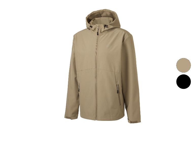 Veste beige à capuche pour homme avec fermeture éclair, avec échantillons de couleur noir et beige.
