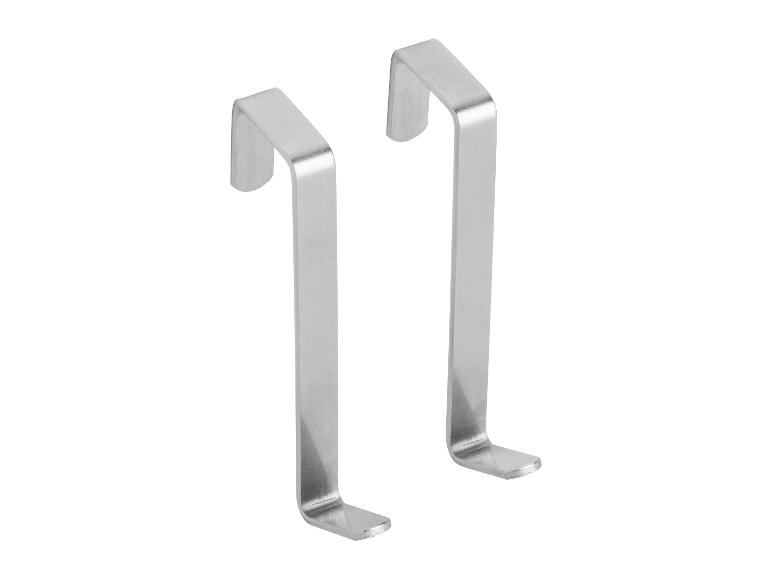 Deux crochets en métal pour accrocher par-dessus la porte.