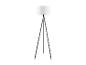 Lampe sur pied tripod, abat-jour blanc.
