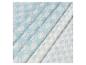 Tissu à motifs floraux blanc et bleu.