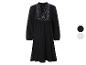 Robe noire à manches longues, style bohème, avec broderies.
