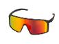 Lunettes de sport noires avec verres miroir rouge-orange