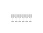 Six verres à vin vides