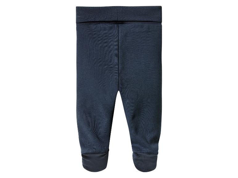 Leggings bébé bleu marine avec bords-côtes aux chevilles.