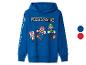 Sweat-shirt à capuche bleu pour enfant avec imprimé Super Mario.