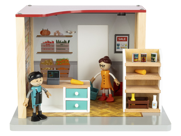 Aller en mode plein écran : Playtive Set de jeu maison de poupées en bois - Image 2