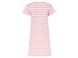 Une robe blanche et rouge à rayures avec des manches courtes.