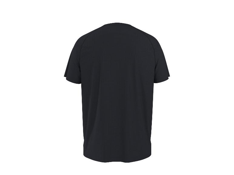 T-shirt de sport noir à manches courtes, vue de dos.