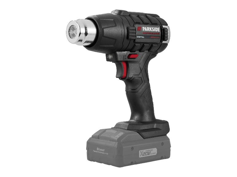 Pistolet thermique sans fil avec affichage numérique et batterie 20V 4Ah.