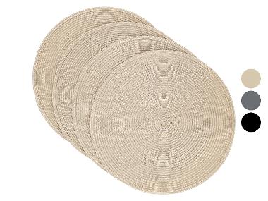 LIVARNO® Lot de 4 set de table, Ø 38 cm.