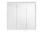 Armoire blanche à trois portes miroir.