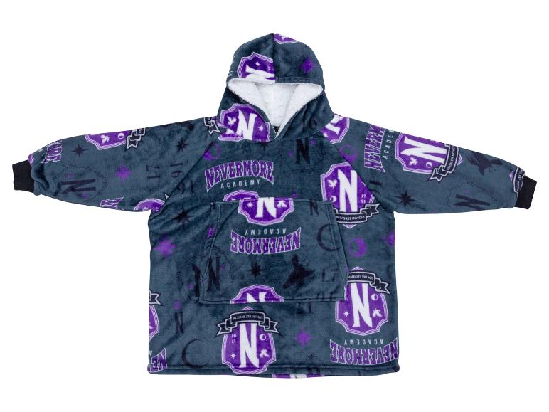 Couverture à capuche Nevermore Academy en gris foncé et violet