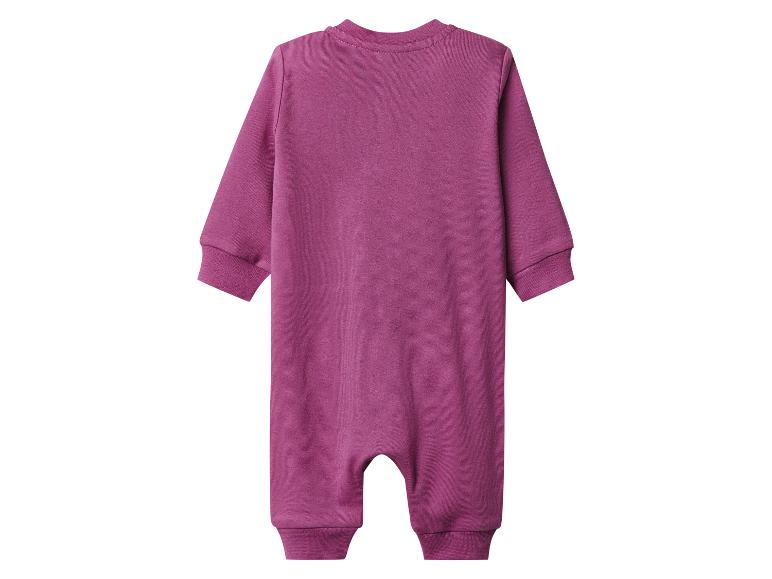 Combinaison bébé violette à manches longues, vue de dos
