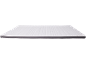 Matelas blanc avec côtés gris et fermeture éclair.