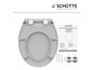 Abattant de WC Duroplast de Schütte, avec fermeture automatique et ouverture rapide.