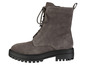 Bottines grises en daim à lacets et plateforme.