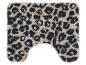 Tapis de toilette imprimé léopard noir et beige