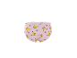 Culotte rose pour femme avec un joli personnage de dessin animé jaune et un motif de cœurs