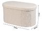 Pouf ovale beige à texture moelleuse, dimensions 70x39x38 cm