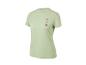 T-shirt de sport femme CRIVIT vert clair à manches courtes avec symboles violets.