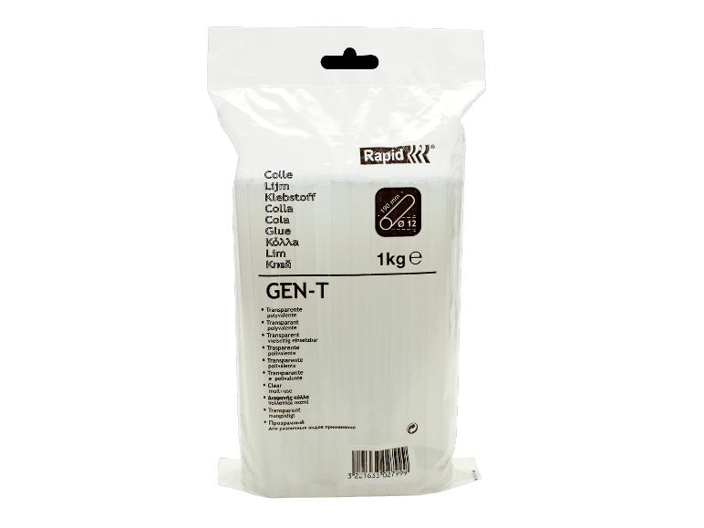 Bâtons de colle transparents Rapid GEN-T, Ø 12 x 190 mm, 1 kg pour diverses utilisations
