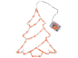 Décoration lumineuse en forme de sapin de Noël avec lumières rouges et boîtier à piles.