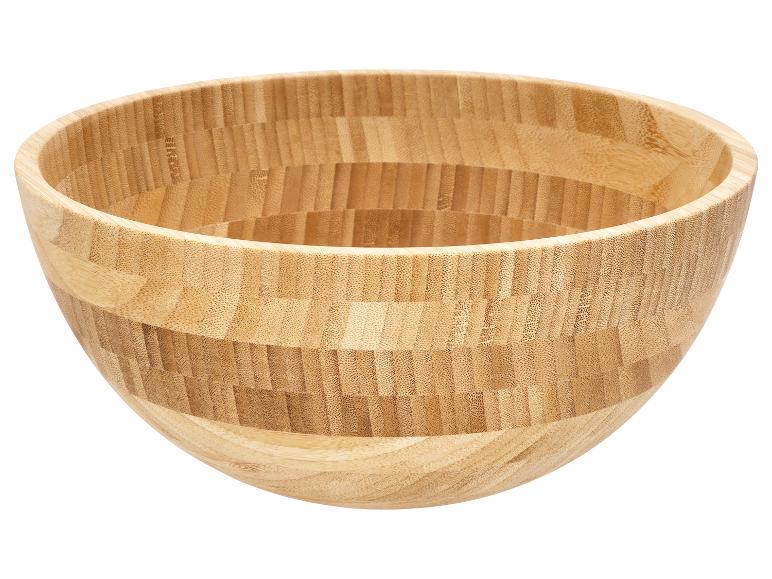 Saladier en bambou avec un motif de grain de bois naturel