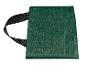 Un sac en plastique vert foncé avec une poignée.