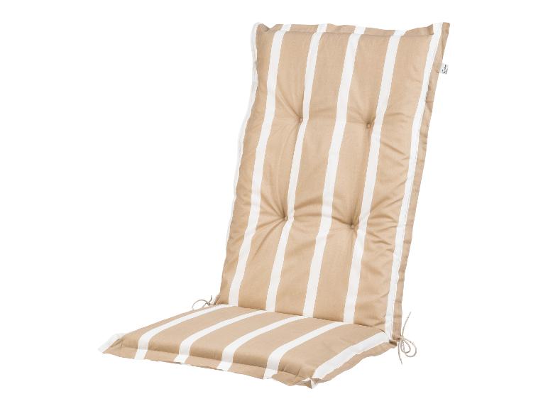 Coussin de chaise de jardin rayé beige et blanc avec un nœud