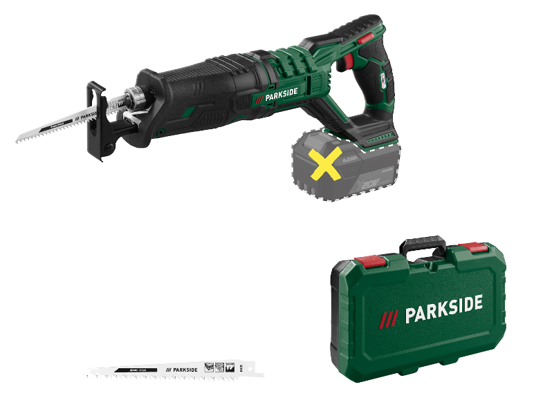 Scie sabre sans fil PARKSIDE 20 V avec lame et mallette