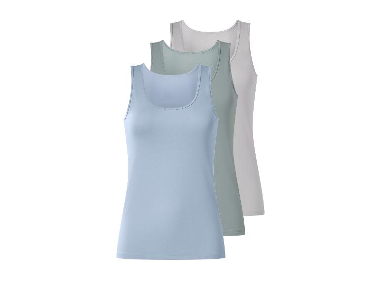 Débardeurs femme en bleu clair, vert menthe et gris