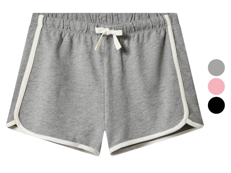 Short de sport gris avec bandes blanches et cordon de serrage, avec trois options de couleur.
