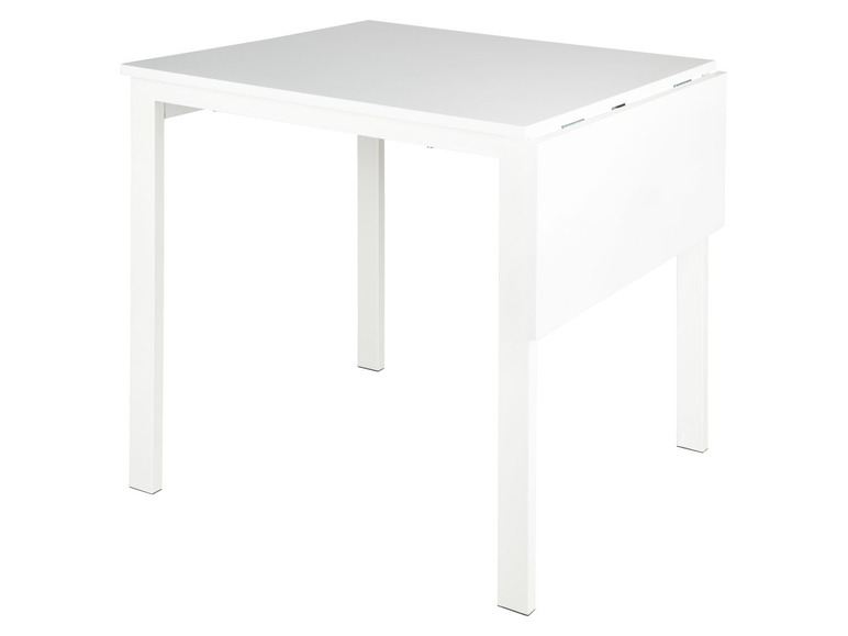 Aller en mode plein écran : LIVARNO home Table pliable, 74-104 x 74 x 75 cm, blanc mat - Image 1