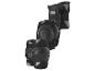 Protections genoux, coudes et poignets noires pour sports de glisse.