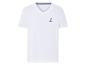T-shirt blanc à col en V avec ancre marine.
