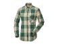 Une chemise à carreaux verte et beige à manches longues Parkside pour femme.
