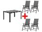 Table et 4 chaises de jardin pliantes.