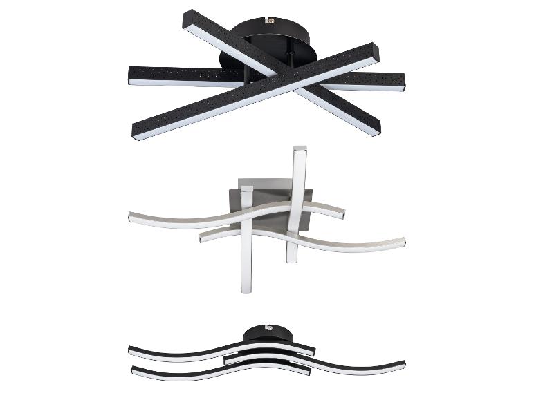 Trois lampes de plafond modernes au design minimaliste.