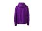 Veste de pluie violette avec capuche et élément réfléchissant, vue de dos