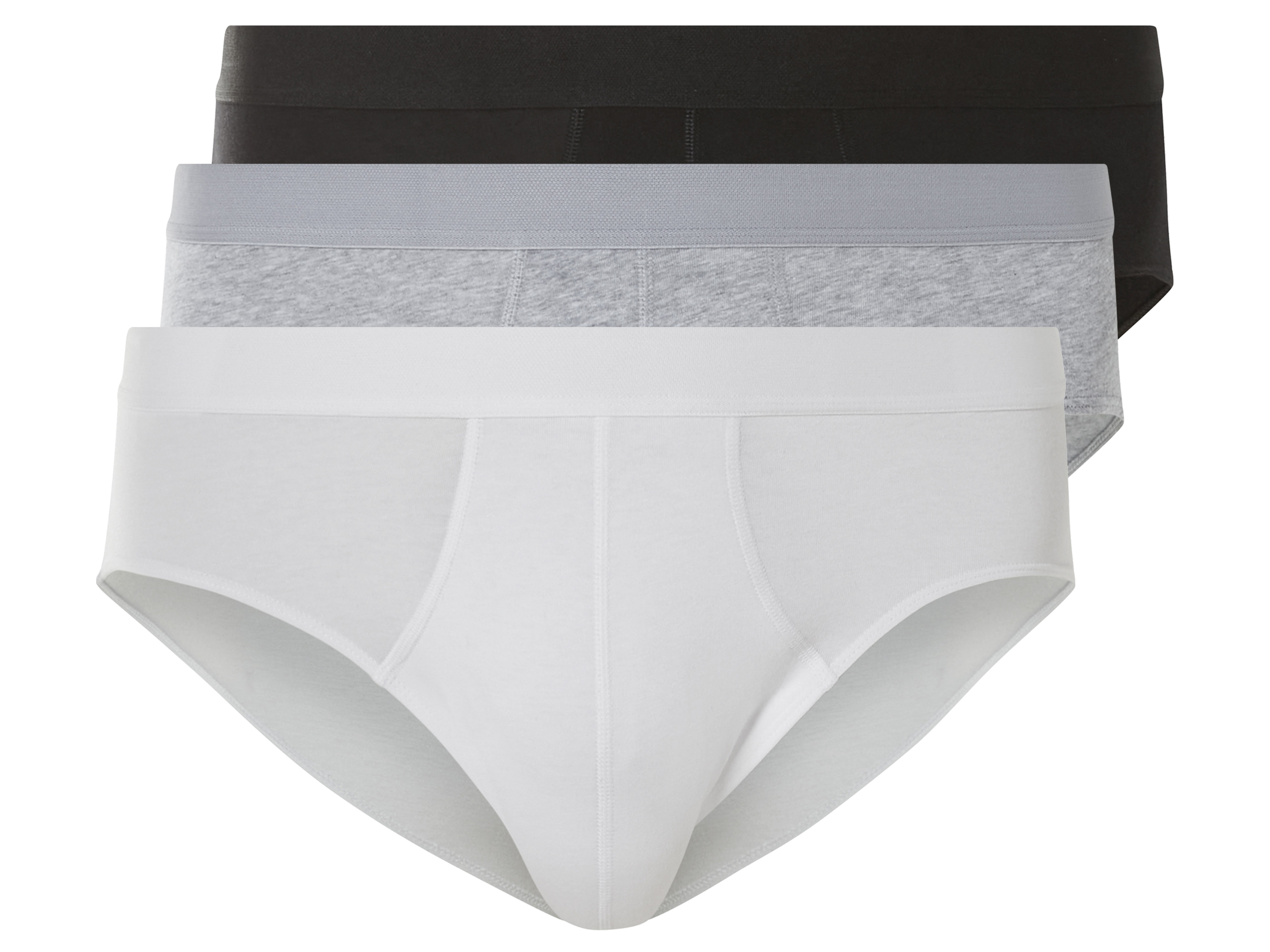 LIVERGY® Lot de 3 slips homme (noir/gris/blanc, XXL)
